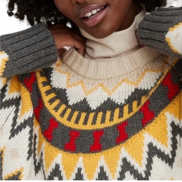 Aerie Cozy Gray Fairisle Sweater NWT - Picture 2 of 9